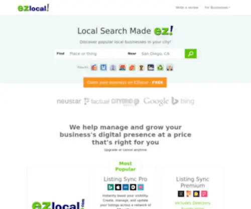 Ezlocal.com(Local Business Search Made EZ) Screenshot