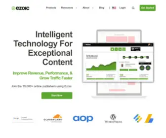 Ezoicns.com(Intelligent Technology For Exceptional Content) Screenshot