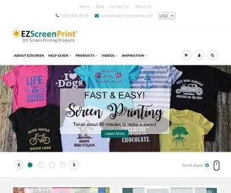Ezscreenprint.com(User-Friendly DIY Screen Printing Products) Screenshot
