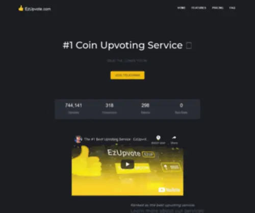 EzupVote.com(#1 Coin Upvoting Service) Screenshot