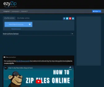 Ezyzip.com(Create Zip Files Online (No limits) Screenshot