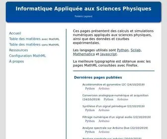 F-Legrand.fr(Simulations de sciences physiques) Screenshot