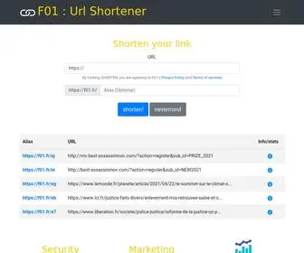 F01.fr(URL Shortener) Screenshot