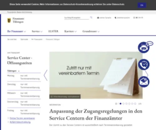 FA-Tuebingen.de(Finanzämter Baden) Screenshot