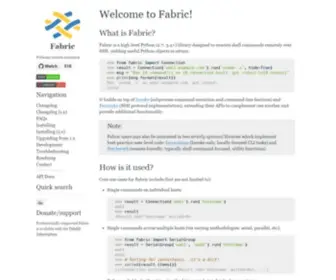 Fabfile.org(Fabric documentation) Screenshot