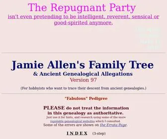 Fabpedigree.com(JDA's Family Tree and Ancient Genealogical Allegations) Screenshot