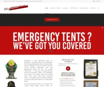 Fabphils.com(Tents, Truck Covers, Tarps, Ropes, Pond Liners, Ore and Coal Covers, Geosynthetics, Geomembrane, Geotextile) Screenshot