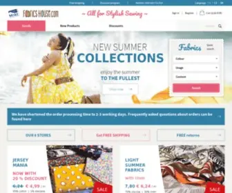 Fabricshouse.com(Online store of fabrics and textiles) Screenshot