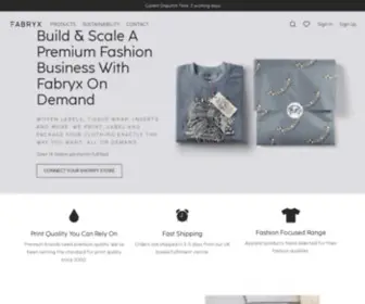 Fabryx.co.uk(Print On Demand For Premium Fashion Brands) Screenshot