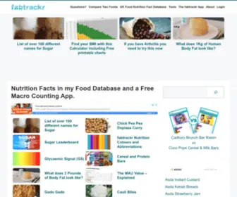 Fabtrackr.com(Food Nutrition Facts and Free Macro Counting App) Screenshot