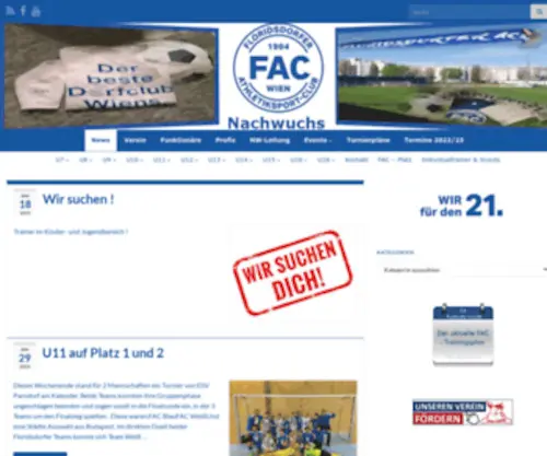 Fac-Jugend.at(Nachwuchs Floridsdorfer Athletiksport) Screenshot