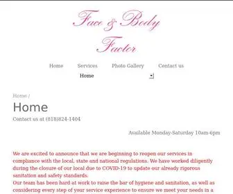 Faceandbodyfactor.com(Face and Body Factor) Screenshot