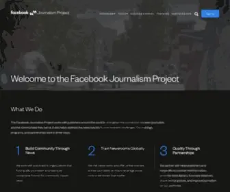 Facebookjournalismproject.com(The Facebook Journalism Project. Learn more about how Facebook) Screenshot