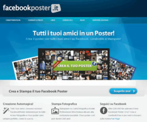 Facebookposter.it(Crea e Stampa il Poster con tutti i tuoi Amici di Facebook) Screenshot