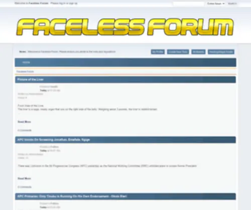 Facelessforum.online(Anonymous community) Screenshot