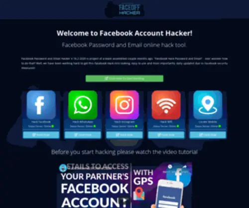 Faceoffhacker.com(Free Online Facebook Password Email Hacker) Screenshot