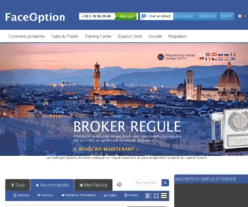 Faceoption.com(La platforme leader d'options binaires sur internet) Screenshot