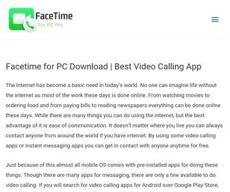 Facetimeforpc.pro(Learn how to download facetime for pc) Screenshot