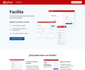 Facilita.gob.pe(Plataforma integral de solicitudes digitales del estado peruano) Screenshot