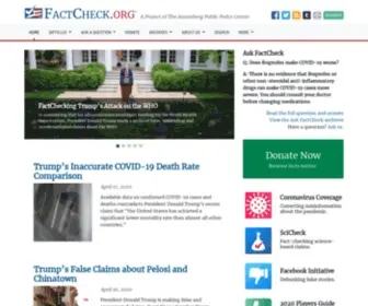 Factcheck.org(A Project of The Annenberg Public Policy Center) Screenshot