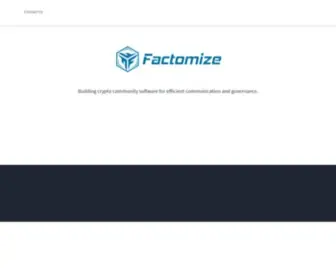 Factomize.com(Factom Protocol Solutions and Forum) Screenshot