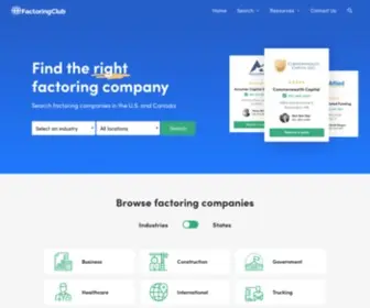 Factoringclub.com(Factoring Companies in the U.S) Screenshot
