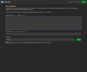 Factoriobin.com(FactorioBin) Screenshot