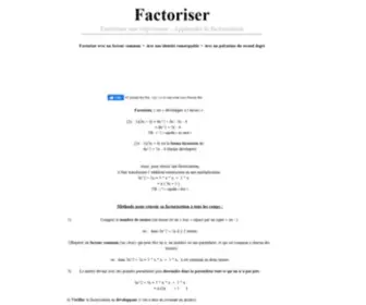 Factoriser.com(Factoriser) Screenshot