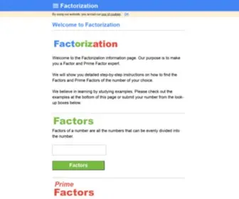 Factorization.info(Factorization info) Screenshot