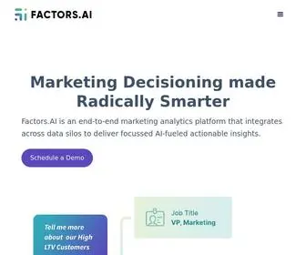 Factors.ai(Factor-in every bit of data into your Marketing Decisions) Screenshot