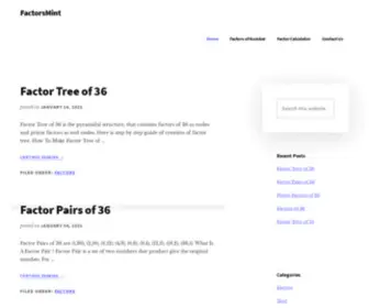 Factorsmint.com(Find The Factors Of Any Number) Screenshot