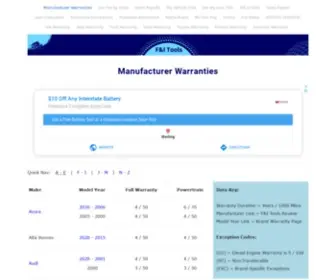 Factorywarrantylist.com(Manufacturer Warranties) Screenshot