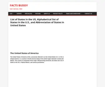 Factsbuddy.com(Usa has 50 states (see list of states in the us)) Screenshot