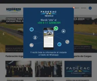 Fadeeac.org.ar(Federación Argentina de Entidades Empresarias del Autotransporte de Cargas) Screenshot