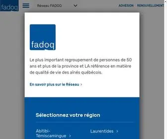 Fadoq.ca(Le Réseau FADOQ est le plus grand organisme d’aînés au Canada) Screenshot