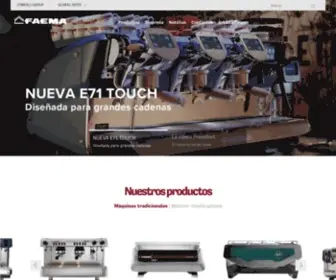 Faema.es(Máquinas profesionales de café y capuchino) Screenshot