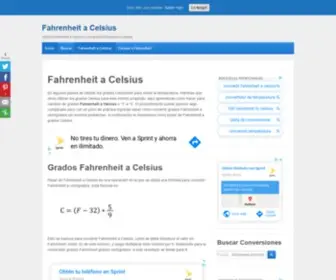Fahrenheitacelsius.com(Fahrenheit a Celsius Conversión de Temperatura) Screenshot
