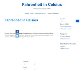 Fahrenheitincelsius.com(Fahrenheit in Celsius Umrechnung) Screenshot