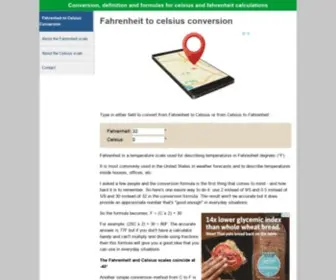 Fahrenheittocelsius.com(Fahrenheit to celsius conversion) Screenshot