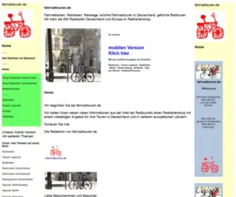 Fahrradtouren.de(Fahrradtouren mit Radreisen Radwege Radkarten Geführte Radtouren Deutschland und Europa) Screenshot