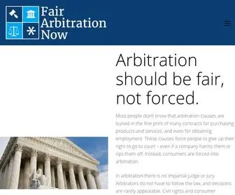 Fairarbitrationnow.org(Fair Arbitration Now) Screenshot