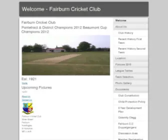 Fairburncc.org.uk(Fairburn Cricket Club) Screenshot