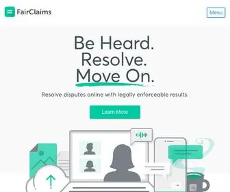 Fairclaims.com(Resolve Disputes Online) Screenshot
