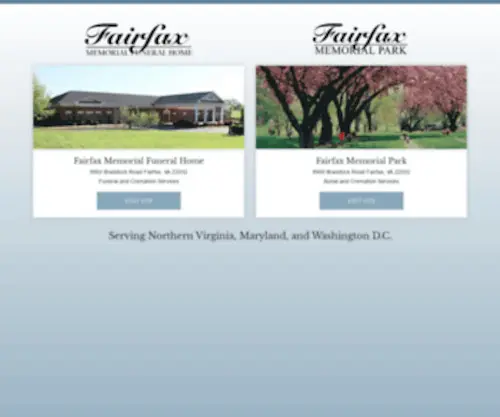 Fairfaxmemorialfuneralhome.com(Fairfax Memorial Park) Screenshot