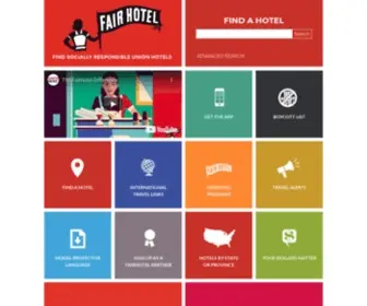 Fairhotel.org(Find Socially Responsible Union Hotels) Screenshot