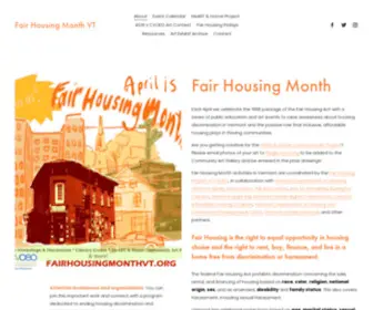 Fairhousingmonthvt.org(Fair Housing Month VT) Screenshot