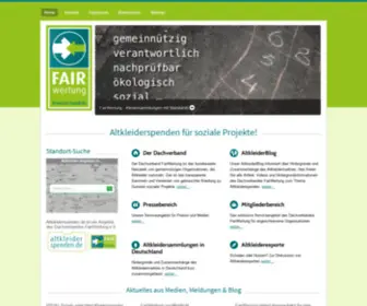 Fairwertung.de(Altkleiderspenden für soziale ­Projekte) Screenshot