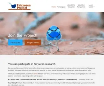 Fairywrenproject.org(Teaming up with citizen scientists to capture the variation in Australia's fairywrens) Screenshot
