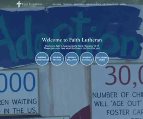 Faithluth.com(Faith Lutheran is a member of The Lutheran Church) Screenshot