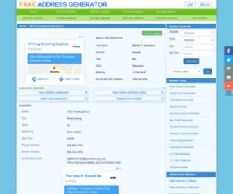 Fakeaddressgenerator.com(Fake Address Generator All Over the World) Screenshot